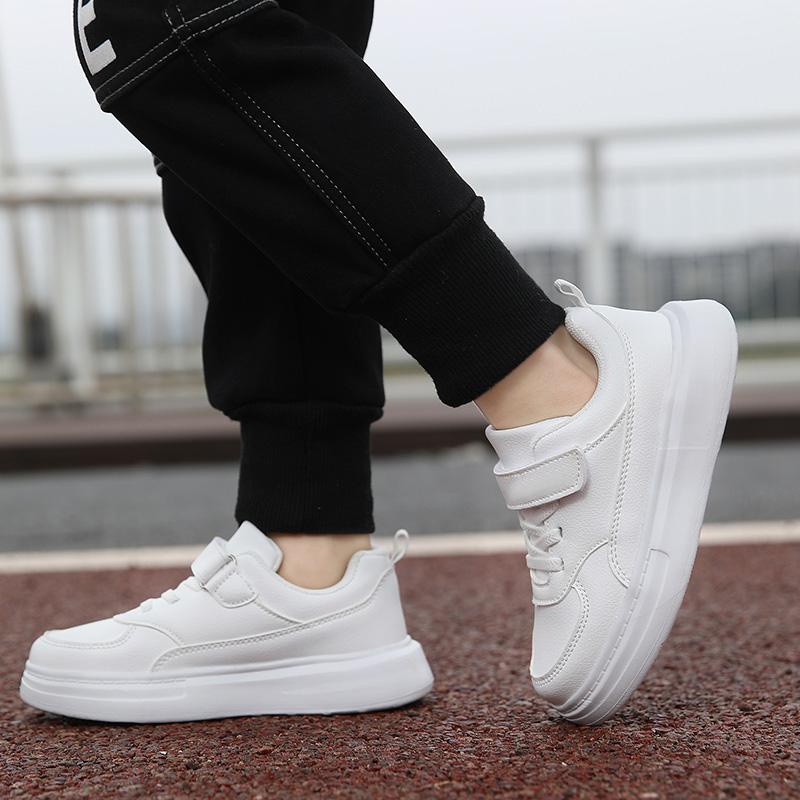 Children's Shoes Small White Shoes Spring and Autumn Children's Sports Shoes Students Velcro Casual Non-slip Platform Shoes