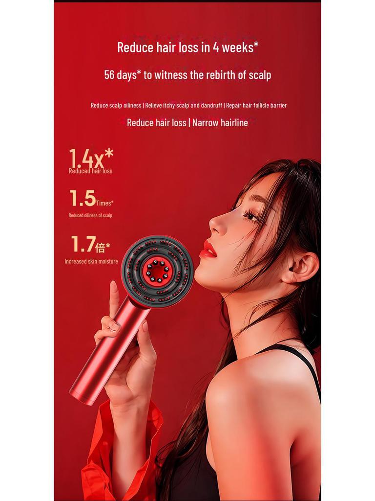 Расческа для роста волос с красным светом и массажем с вибрацией EMS
