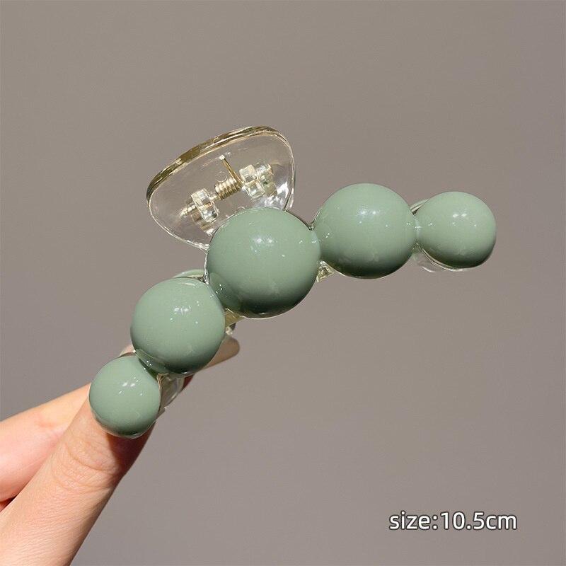 Новинка 2023 года, винтажные заколки для волос с зеленым жемчугом и когтями, корейская большая заколка для волос, заколка для волос, вьющиеся волосы, крабы, женские аксессуары для волос, головные уборы