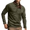 Мужской флисовый свитшот на четверть пуговиц со стойкой, легкий пуловер, свитер с длинным рукавом, повседневные осенние свитшоты