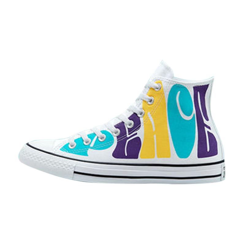 Converse Кеды Chuck Taylor All Star Модный Комфорт Высокие Холщовые Унисекс Белые, Синие и Желтые