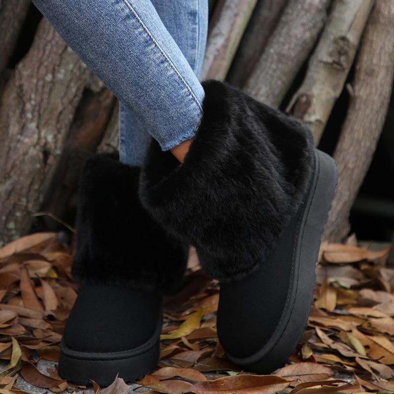 Мода 2024 зима женские новые модные нескользящие теплые зимние сапоги на толстой подошве