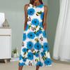 Summer Fashion Sexy Sleeveless Dress Soft Casual 3D Chrysanthemum Print Dress Sleeveless Sling Dress
