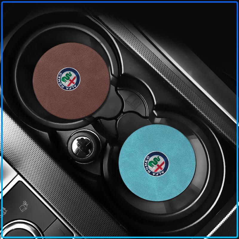 Car Nice Non-slip Water Coasters Insulation Pad Decorative Water Coaster sticker For Alfa Romeo 147 159 Giulietta Giulia Mito Spider Alpha Nheadrest