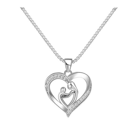 Mother And Daughter Son Love Heart Pendant Necklace Mother's Day Jewelry Gifts for Grandmother Mom Daughter Wife