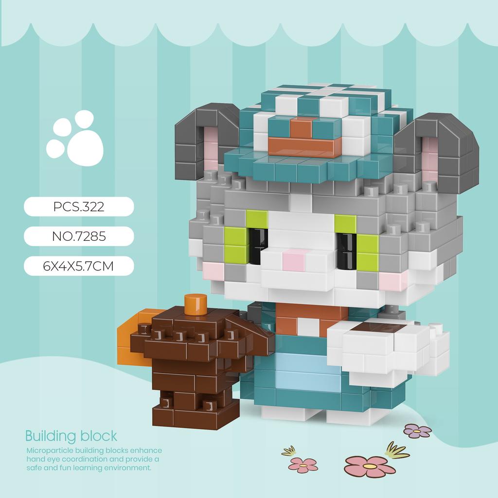 Mini Cartoon Cute Cat Dog Animals Models DIY Building Blocks Toys Micro Blocks Kit Christmas New Year Gifts Lucky Decor