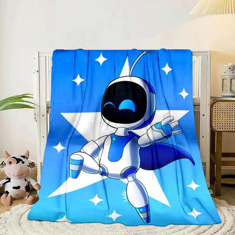 Space Adventure Astro Bot Portable Blanket/Soft Blanket Bedding Blanket Suitable for Travel Camping Living Rooms Offices Sofas Fan Gifts