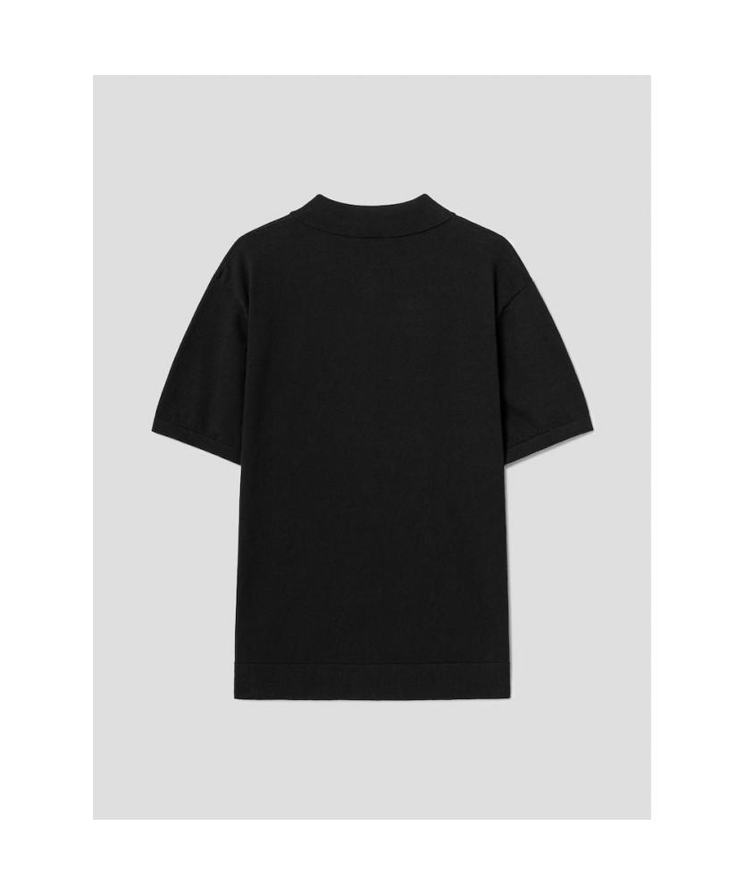 8SECONDS Quarter Zip Collared Knit Pullover - Black