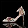 Fashion Korean Version Low Heel Solid Color Pointed Toe Wedding Banquet Flower Shoes Thin Heel Pointed Toe Luxury Zapatos De Mujer