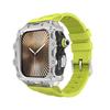 Роскошный чехол-ремешок для Apple Watch Series 10 46 мм, комплект для модификации, крышка для Iwatch 10 46 46MM, спортивный силиконовый, цинковая рамка, мужской набор