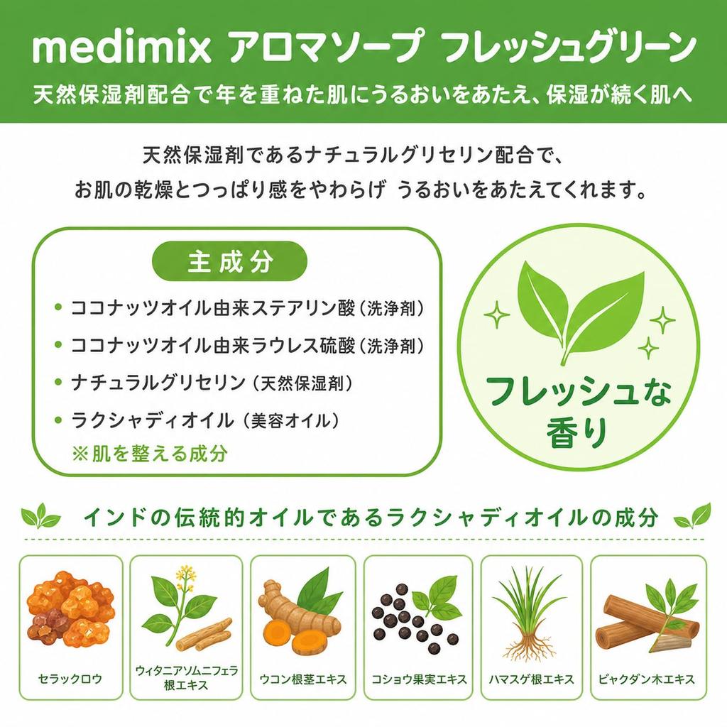 Medimix Официальный импортный Medimix Aroma Fresh 5 Medimix Натуральное глицериновое мыло, Зеленое, штук, 125 г, MED-GLY 10P,