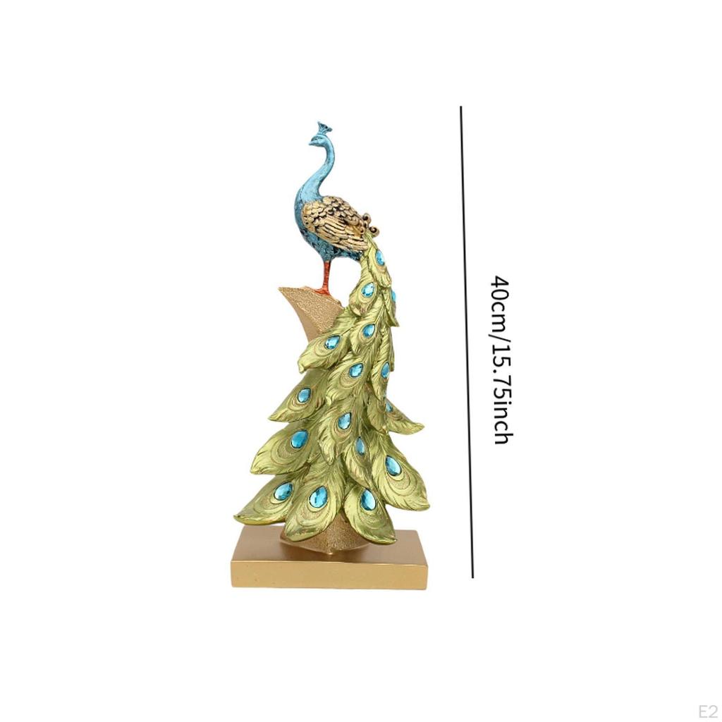 Художественная скульптура павлина из смолы для оформления шкафа и столешницы