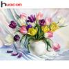 Huacan Scenic Diamond Painting Accessories Full Square Diamond Embroidery Flower Crystal Mosaic