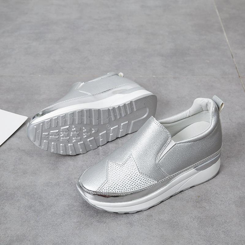 Ленивые туфли Модные Стразы Толстая Подошва Повседневный Внутренний Рост Увеличивающий Одиночный Туфли