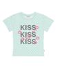ESCAPEFROM Футболка с принтом Kiss Kiss Kiss Точки Приталенная Короткий рукав Розовый