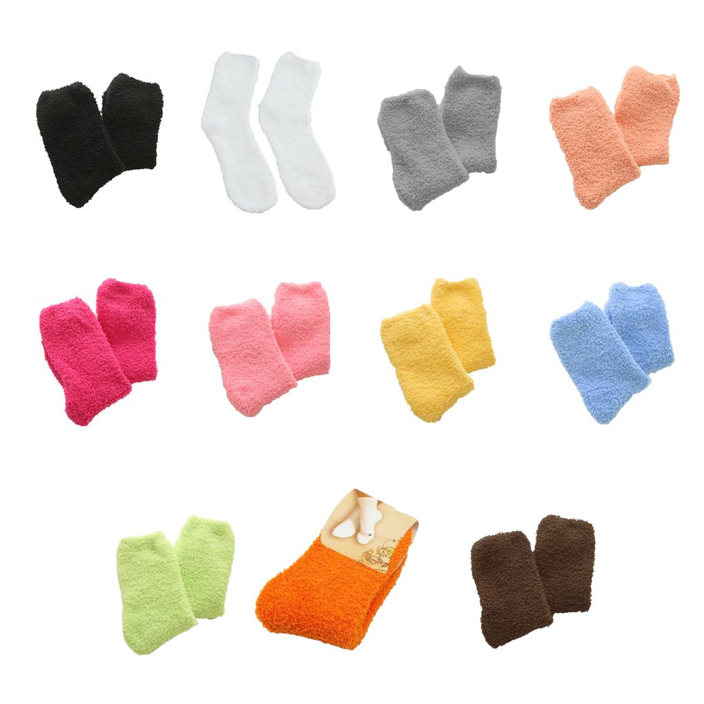 Women Coral Fleece Socks Warm Thick Socks Long Midi Low Lined Slipper
