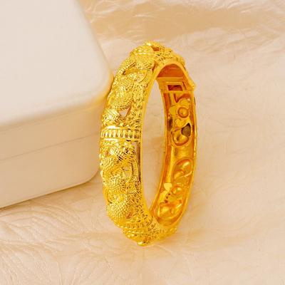 Браслет с открытым дизайном K-Gold Plated из Ближнего Востока, Женские украшения в стиле легкой роскоши, Позолоченный браслет