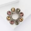 Fashion Alloy Rhinestone Wreath Brooch Vintage Ladies Shawl Coat Corsage Ornament Pin