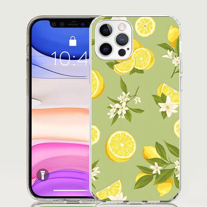 Летние Фрукты Лимон Чехол для Телефона Для iPhone 17 Air 16 15 Plus 11 14 Pro Max 13 Mini 12 7 8 + SE Узорный Арт Индивидуальный Чехол 17 Ai