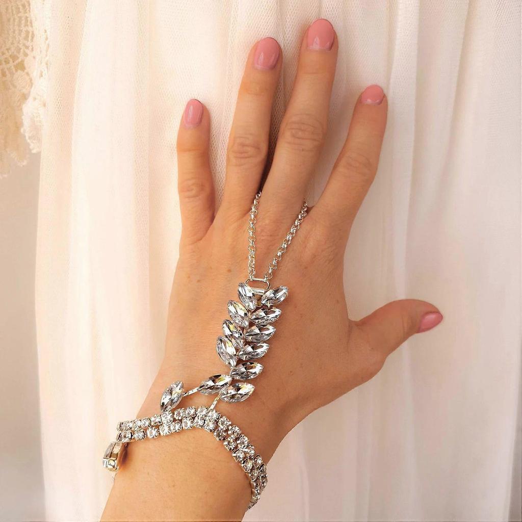 New water drop bracelet women's party rhinestone geometric bracelet personality fashion accessories Bracelet silver
