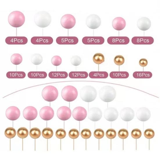 108 шт., шарики для украшения торта, воздушные шары, вставки для кексов, пенопластовые украшения для выпечки, сделай сам, многоразовые, праздничная атмосфера, декор для торта