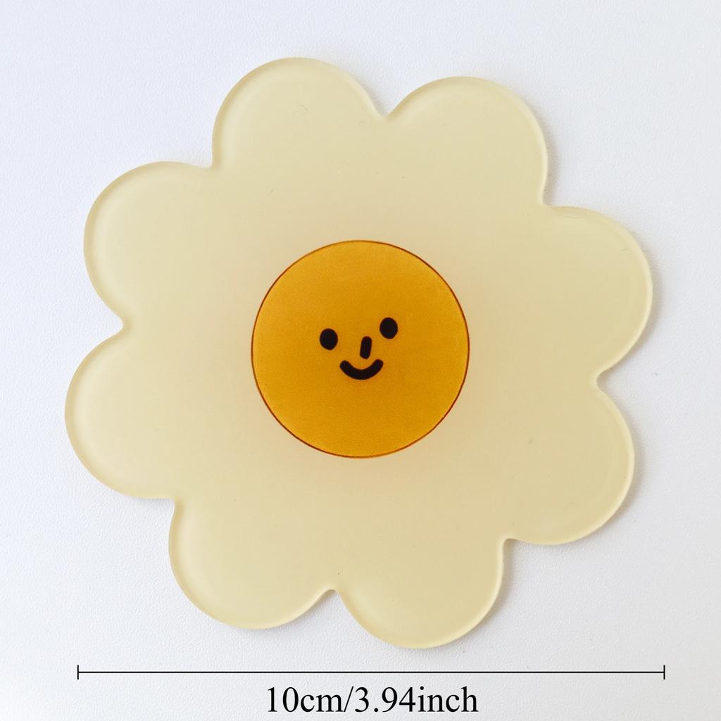 Подставки под стаканы с цветами, акриловые, водонепроницаемые, теплоизоляционные, противоскользящие, коврики для кофейных чашек, милые подставки под цветы, подставки под кухонные принадлежности, декоративная подставка