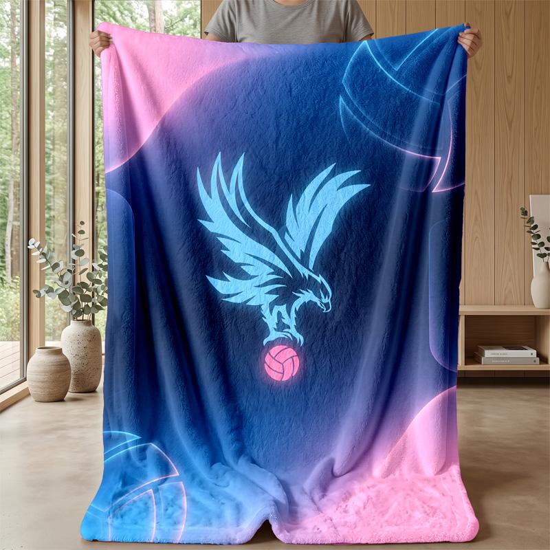 Crystal Palace Football Print Flannel Blanket, Soft Warm Lightweight Throw Blanket for Sofa Bed Camping