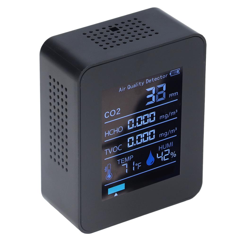 5 In 1 Air Quality Detector 60 Days Data Storage Long Endurance LED Digital Display USB Charging
