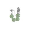 Four Hetian Jade Ear Clips Without Ear Holes, Retro Chinese Style Elegant Lady U-Shaped Hetian Jasper Round Bead Ear Bone Clips