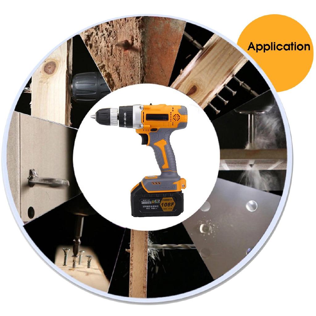 Электродрель Гаечный ключ Отвертка Аккумуляторная дрель 108В Двухскоростная Бытовая Автоинструменты Перезаряжаемая Литиевая батарея Новая