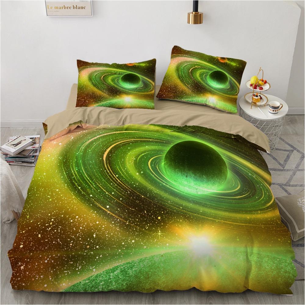 3D Planet Постельное белье Космическая Вселенная с принтом Пододеяльник 2 или 3 шт. AU180 * 210 Полноразмерное украшение для спальни Пододеяльник