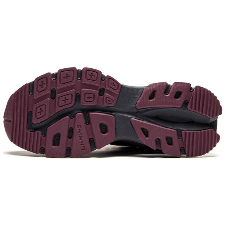 Li Ning Project Fabric Synthetic Leather C+ Comfortable Versatile Non-Slip Wear-Resistant Low-Top Casual Shoes Women Sneaker Blue Red AGCU174-6