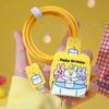 Cute Bunny Party Pattern Pattern Data Cable Protective Case for Apple 15promax iPhone Charger Head 13 14 Ipad Tangled