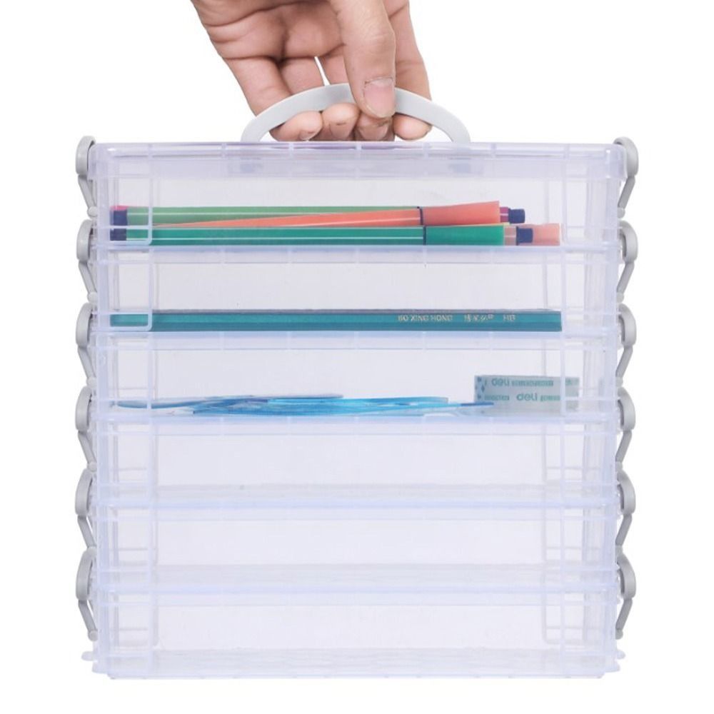 Stackable Portable Pencil Case Detachable Marker Pen Box Watercolor Pen Case  School Supplies