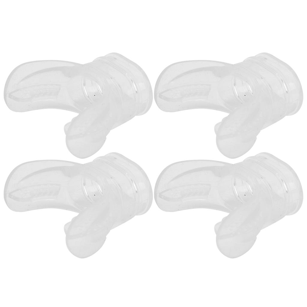 4pcs Transparent Silicone Bite Mouthpiece NonToxic Odourless for Professional Diving