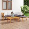 VidaXL Garden Lounge Set 6 Pcs with Cushions Solid Acacia Wood, 60 X 60 X 29 Cm (W X D X H), Brown