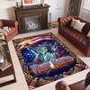 American Patriotic Theme Crystal Velvet Rug Personalized Custom Name Text Soft Floor Mat Home Decor