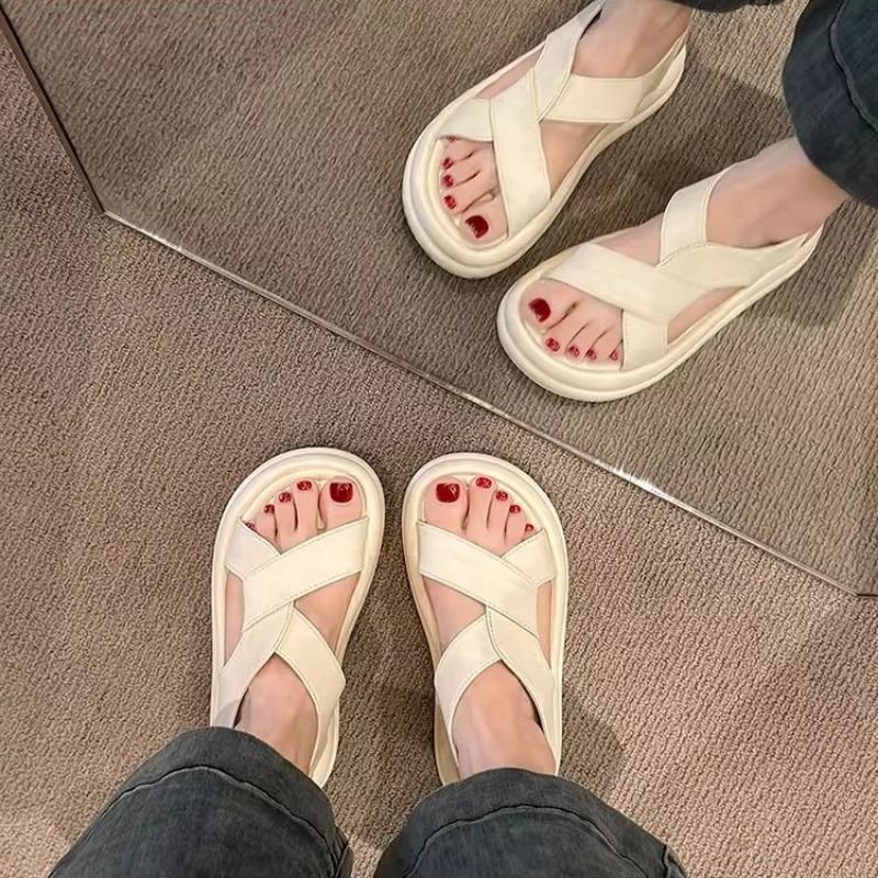 Thick-soled Muffin Cool Slippers for Women's Summer Wear, New Heightened High-heeled Soft-soled Skirt, Non-slip Beach Sandals