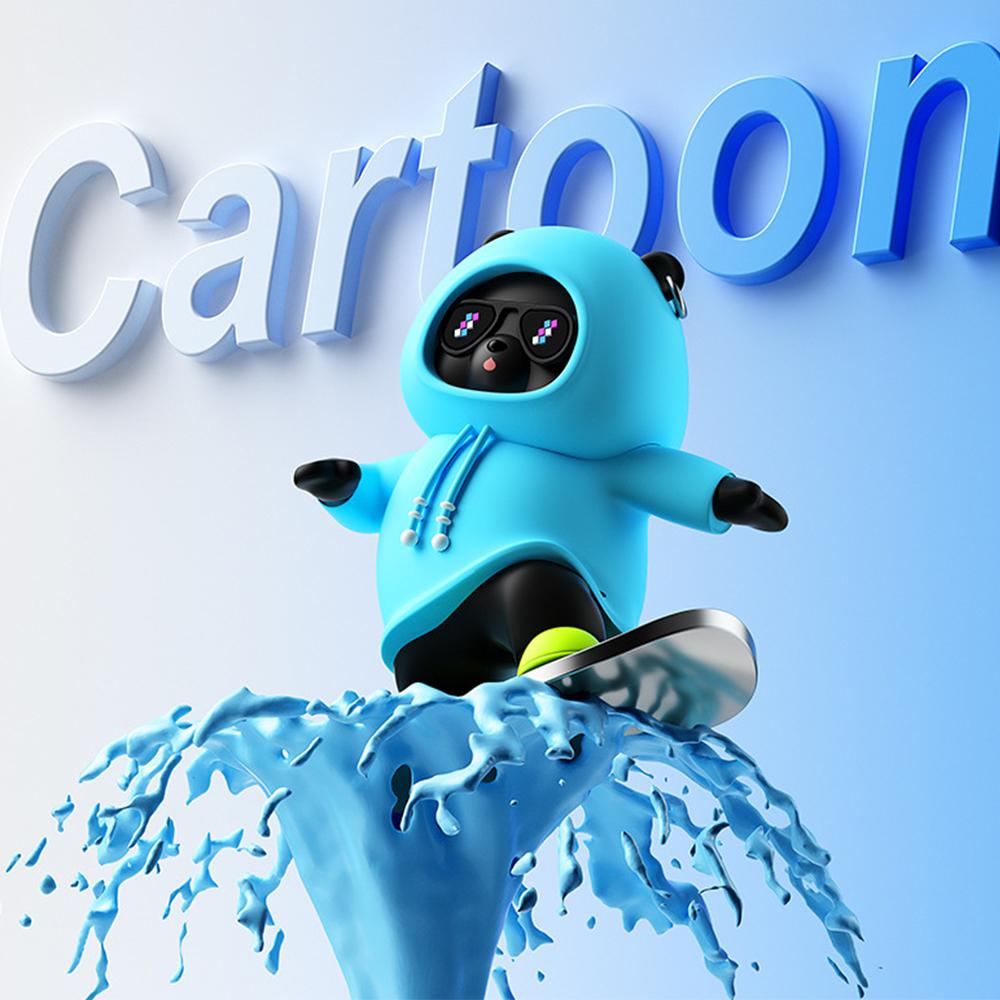 Car Cartoon Ornaments Can Move with Driving Skateboard Bear Cute Doll Auto Interior Decoration For Car Dispaly For Tesla