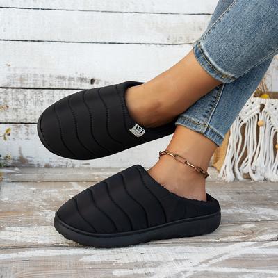 2025 водонепромокаемый плащевый материал хлопок с памятью мужские и женские хлопковые тапочки новые ленивые на один шаг