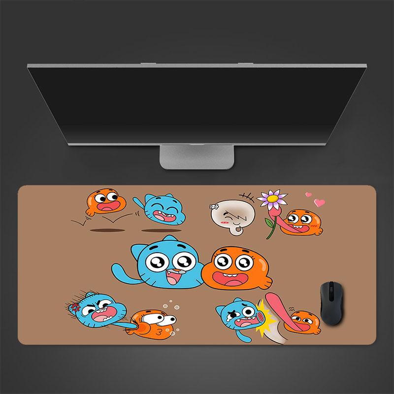 Gumball Cartoon Mouse Pad, Large Gaming Desk Mat, Non-slip XXL Mousepad for Laptop & Tablet, Mini PC Playmat with Stitched Edges