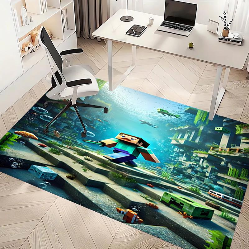 1pc Blocky pixel game Print Area Rug - Soft, Washable Non-Slip Indoor Mat, Living Room, Home Office Decorative Rug,Office Decorative