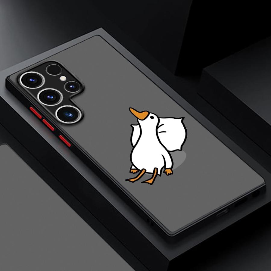 Милый Мультяшный Плоский Утенок Чехол для Samsung Galaxy S24 Ultra S23 Plus S25 S22 S21 FE S20 Note 20 S9 S10 Силиконовый Чехол для Телефона