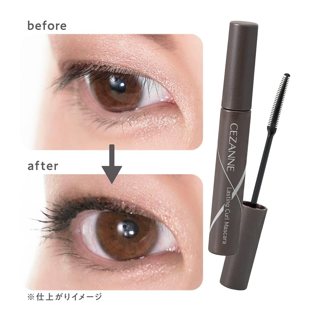 Cezanne Curl Mascara 01 Double Sheer Strong Curl Long-Lasting Black, 5.0g, Smudge-Resistant, Long-Lasting, Fiber-Infused, Comb, Black,