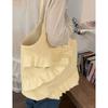 Korean Large-capacity Underarm Bag Women's 2025 New Simple Cake Skirt Lace Tote Bag Fashionable Shoulder Bag