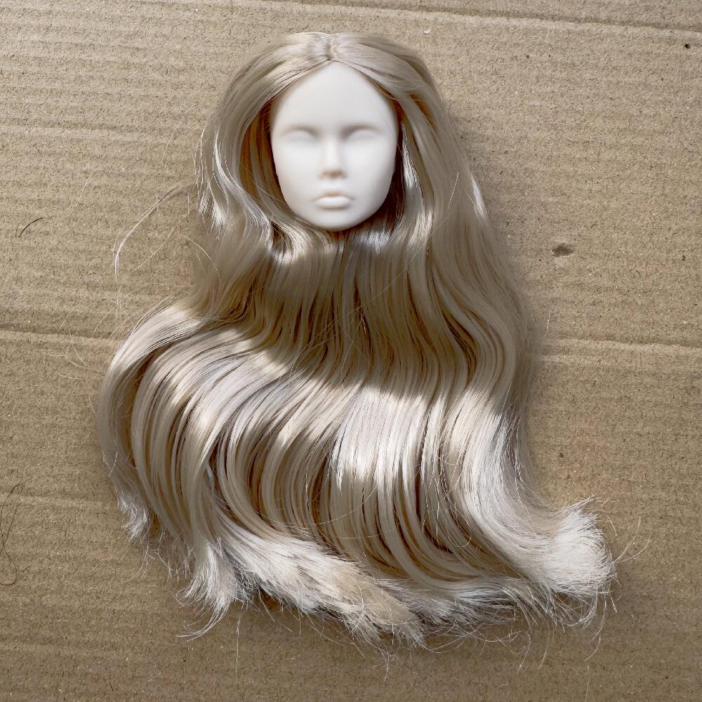 Голова куклы Poppy Blank Face Doll Heads DIY для тренировочного макияжа, лысая, масштаб 1/6, детали для рукоделия и изготовления кукол, кремовый, белый, бежевый тон кожи.
