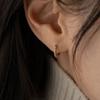 Youngglow 14k тонкая серьга-пусета с паве из кубического циркония, застежка one touch (2 размера)