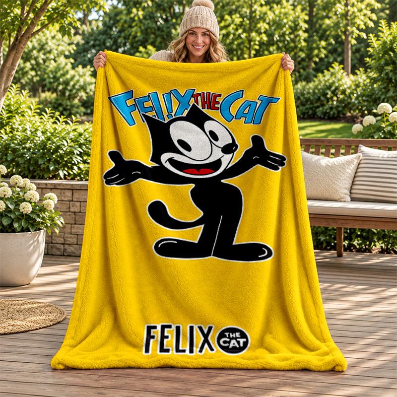 Felix the Cat blanket Flannel Blanket Soft Cozy Plush Throw for Sofa Bed Lightweight Home Decoration Gifts for Christmas various holidays