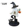 Unique Gothic Room Accents Halloween Ghost Resin Figurine, Vintage Cute Holding Artistic Party Decor Pumpkin Lantern Statue for Indoor Home