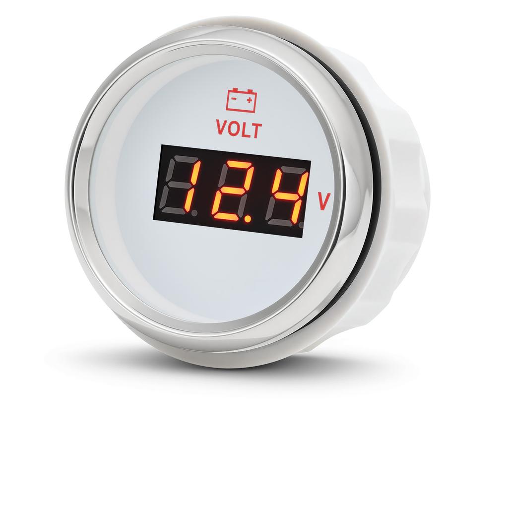 52mm Voltmeter Universal Electrical Car Truck 8-16V 18-32V 9-32V with Red Backlight 12V 24V for Car Boat